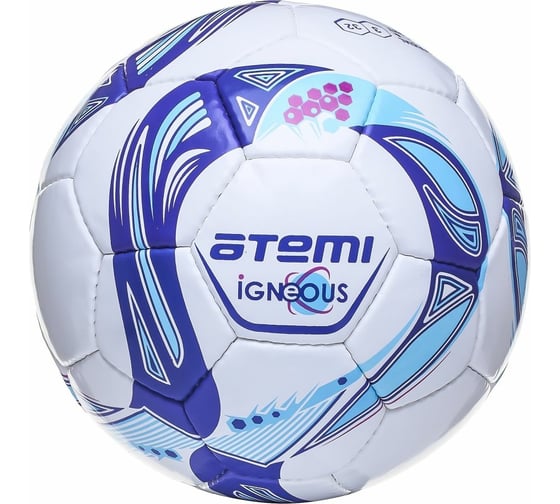 Футбольный мяч ATEMI IGNEOUS, PU/PVC 1.3 мм, белый/cиний/голубой, р.3 00-00007229 1