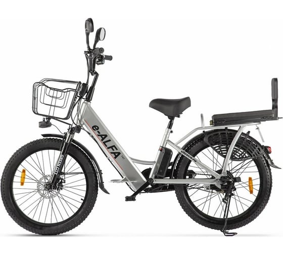 Велогибрид GREEN CITY e-ALFA Fat серебристый-2161 022302-2161