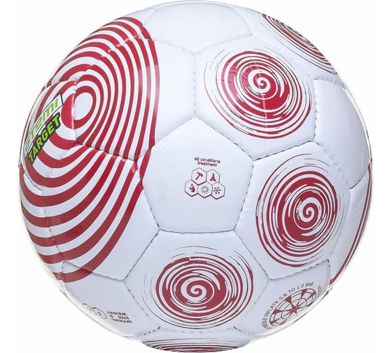 Футбольный мяч ATEMI TARGET, PVC, белый/красный, р.5 00-00007870