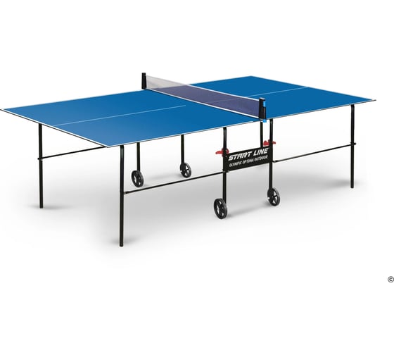 Теннисный всепогодный складной стол для улицы и дачи Start Line Olympic Optima Outdoor синий, с колесами 6023-4