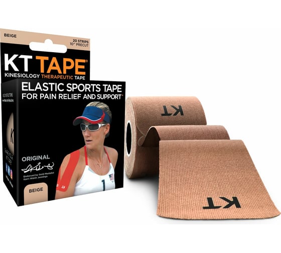 Спортивный тейп KT TAPE Cotton 20 полосок 25,4 × 5 см | Beige (бежевый) 10000314 1