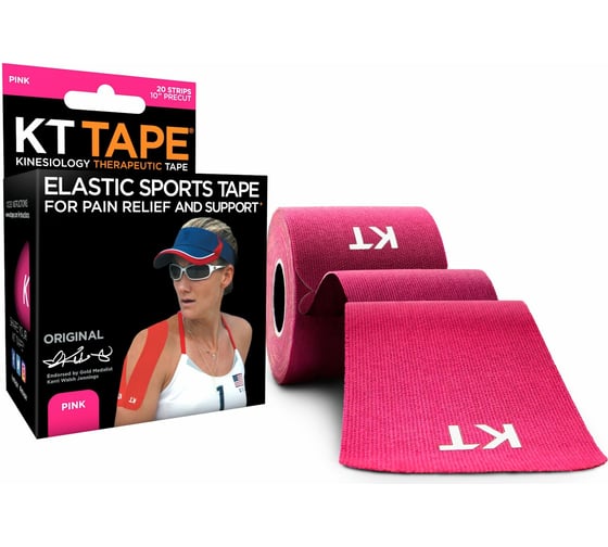 Спортивный тейп KT TAPE Cotton 20 полосок 25,4 × 5 см | Pink (розовый) 10000318