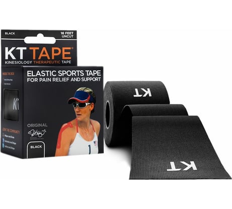 Спортивный тейп KT TAPE Cotton рулон 5 метров | Black (черный) 10000328