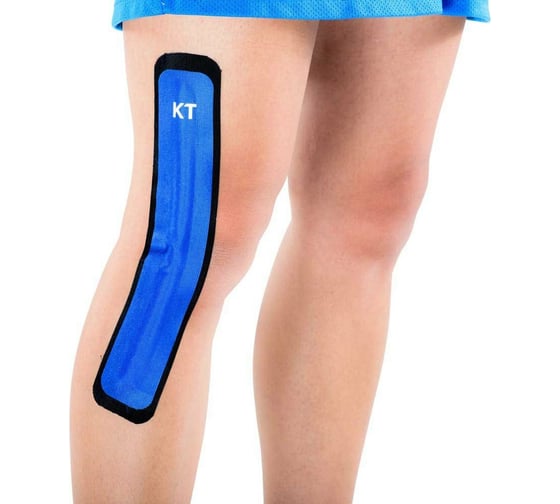 Спортивный тейп для колена KT TAPE Flex (8 шт) | Black/Blue (черно-синий) 10001472