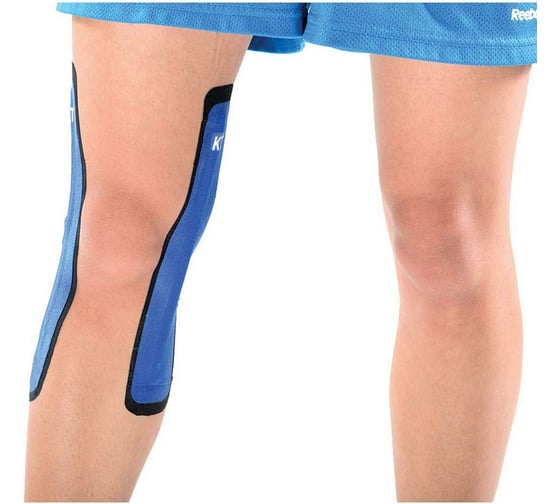 Спортивный тейп для колена KT TAPE Flex (8 шт) | Black/Blue (черно-синий) 10001472