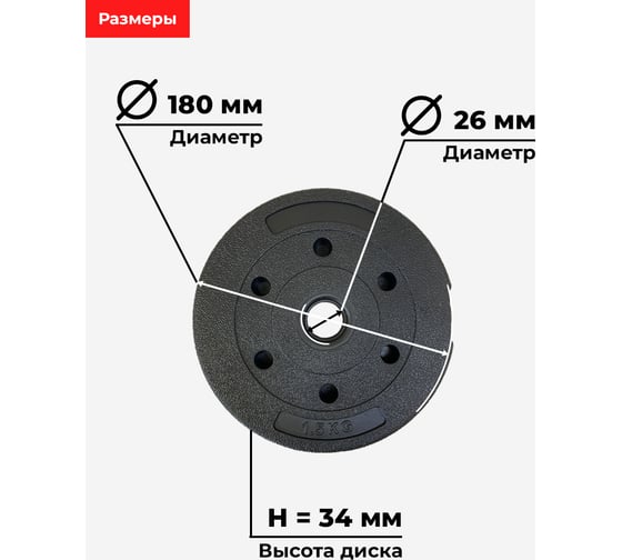 Пластиковый диск BARFITS D26 1.5кг 1181160632