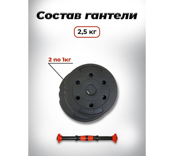 Пластиковая разборная гантель BARFITS 2.5кг 1181160705