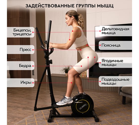 Эллиптический тренажер Planta FD-Е500, магнитный FD-E500