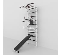 Шведская стенка BARFITS турник рукоход, брусья, стойка, скамья, белая 4607120459434