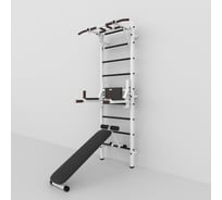 Шведская стенка BARFITS турник 3 хвата, брусья\пресс\стойка, скамья, белый 4607120459428