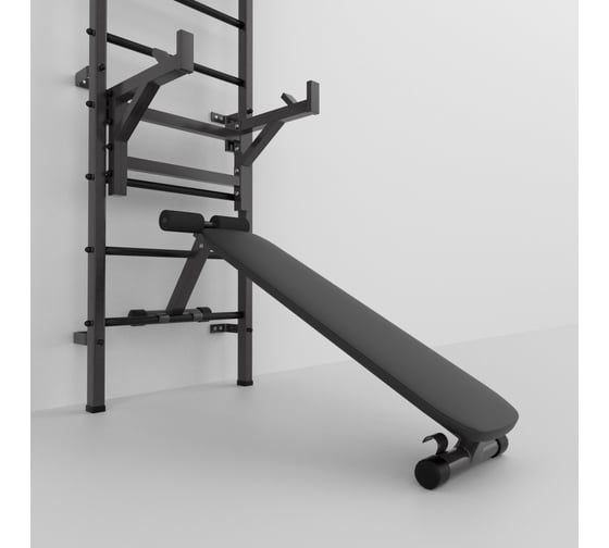 Разборная шведская стенка BARFITS турник 3 в 1 Modern, стойка, скамья, черная 4607120459409