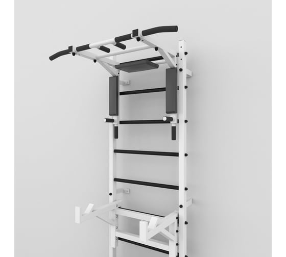 Разборная шведская стенка BARFITS турник 3 в 1 Modern, стойка, скамья, белая 4607120459408