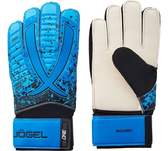 Вратарские перчатки Jogel ONE Wizard AL3 Flat, голубые УТ-00020931