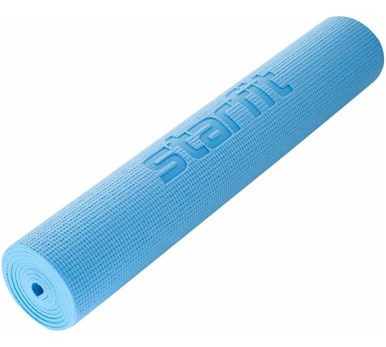 Коврик для йоги и фитнеса Starfit FM-101 PVC, 0.5 см, 173x61 см, синий пастель ЦБ-00001471