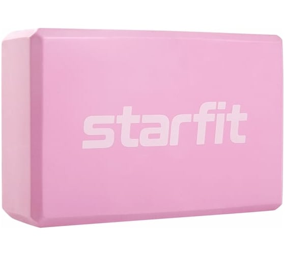 Блок для йоги Starfit YB-200 EVA, 8 см, 115 г, 22.5x15 см, розовый пастель УТ-00018924 1