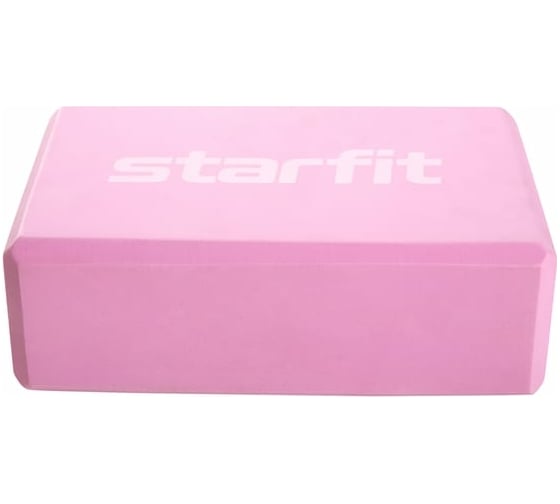 Блок для йоги Starfit YB-200 EVA, 8 см, 115 г, 22.5x15 см, розовый пастель УТ-00018924