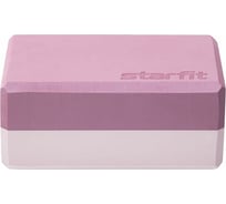 Блок для йоги высокой плотности Starfit YB-201 EVA, 10 см, 350 г, 22.8x15.2 см, пыльная роза УТ-00019039