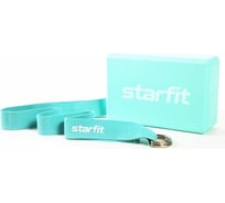 Блок и ремень для йоги Starfit YB-205 комплект, мятный УТ-00019227