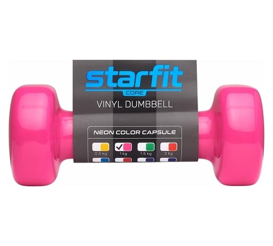 Виниловая гантель Starfit DB-101 1 кг, розовый УТ-00018821