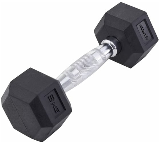 Гексагональная обрезиненная гантель Starfit DB-301 3 кг, черный УТ-00019784