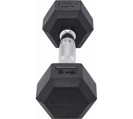 Гексагональная обрезиненная гантель Starfit DB-301 3 кг, черный УТ-00019784
