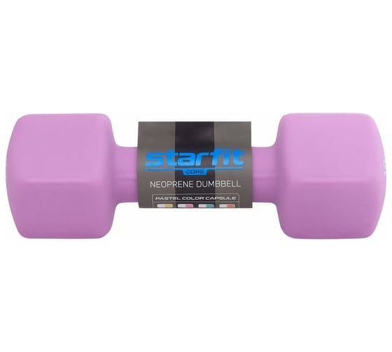 Неопреновая гантель Starfit DB-201 4 кг, фиолетовый пастель УТ-00018834