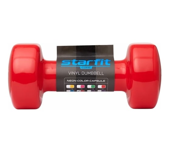 Виниловая гантель Starfit DB-101 3 кг, красный УТ-00018825