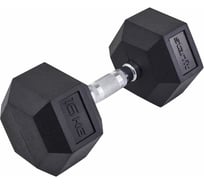 Гексагональная обрезиненная гантель Starfit DB-301 16 кг, черный УТ-00019794