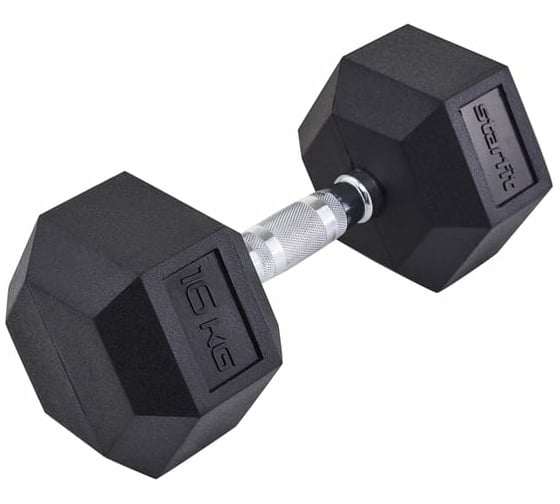 Гексагональная обрезиненная гантель Starfit DB-301 16 кг, черный УТ-00019794 1