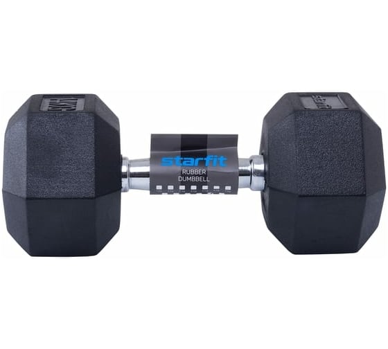 Гексагональная обрезиненная гантель Starfit DB-301 14 кг, черный УТ-00019793