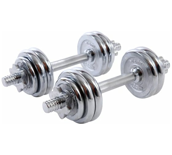 Хромированные разборные гантели Starfit BB-501, в чемодане, 2 шт, 7.5 кг УТ-00009813
