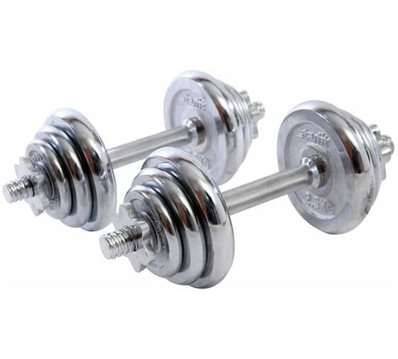 Хромированные разборные гантели Starfit BB-501, в чемодане, 2 шт, 10 кг УТ-00009815