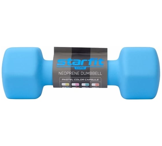 Неопреновая гантель Starfit DB-201 2.5 кг, синий пастель ЦБ-00001428