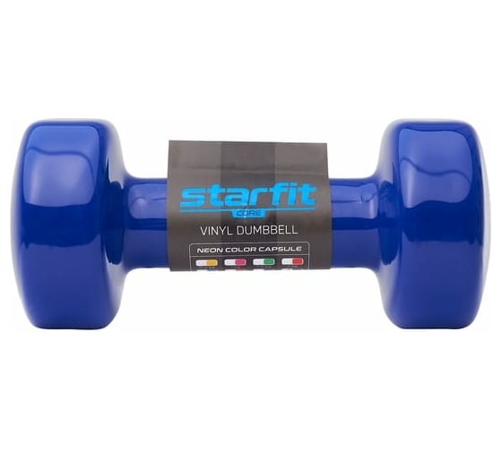 Виниловая гантель Starfit DB-101 5 кг, темно-синий УТ-00018827
