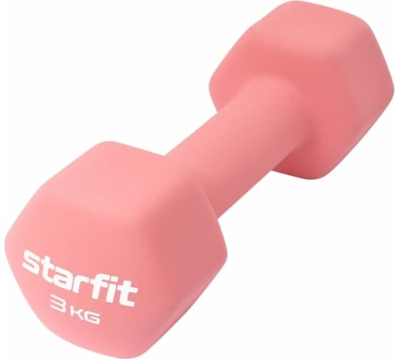 Неопреновая гантель Starfit DB-201 3 кг, коралловый УТ-00018833 1