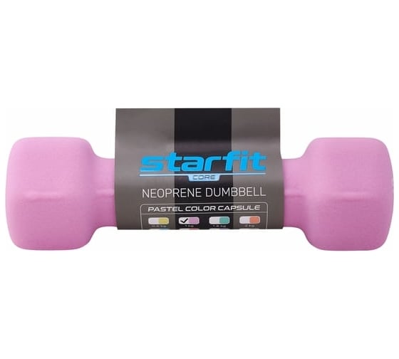 Неопреновая гантель Starfit DB-201 1 кг, розовый пастель ЦБ-00001426