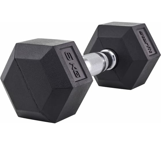 Гексагональная обрезиненная гантель Starfit DB-301 6 кг, черный УТ-00019787