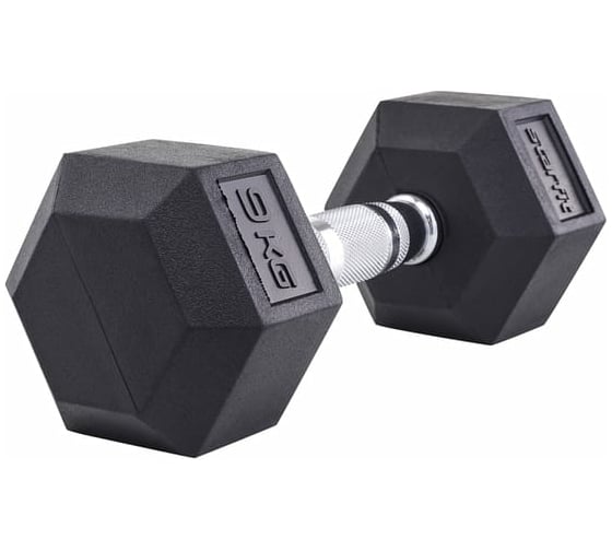 Гексагональная обрезиненная гантель Starfit DB-301 9 кг, черный УТ-00019790