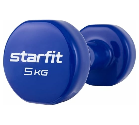 Виниловая гантель Starfit DB-101 5 кг, темно-синий ЦБ-00001452