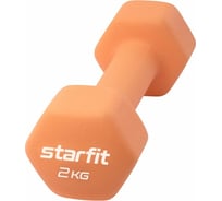 Неопреновая гантель Starfit DB-201 2 кг, оранжевый пастель УТ-00018831