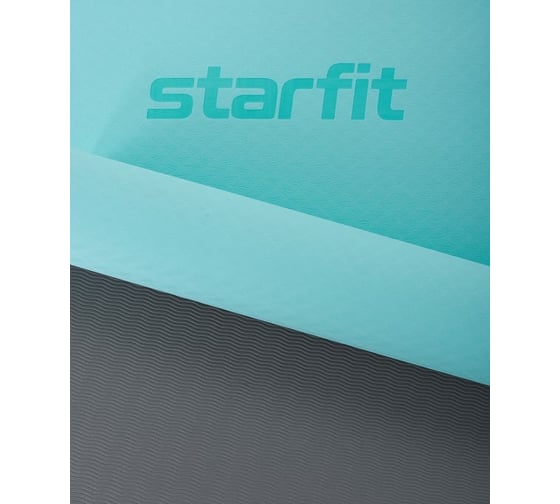 Коврик для йоги и фитнеса Starfit FM-201 TPE, 0.7 см, 173x61 см, мятный/серый УТ-00018917
