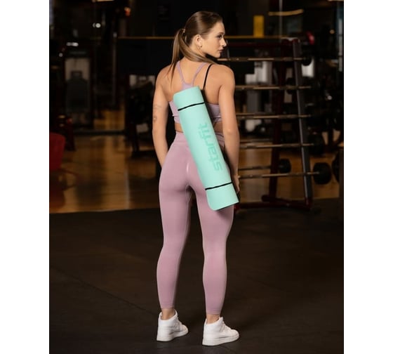 Коврик для йоги и фитнеса Starfit FM-201 TPE, 0.7 см, 173x61 см, мятный/серый УТ-00018917