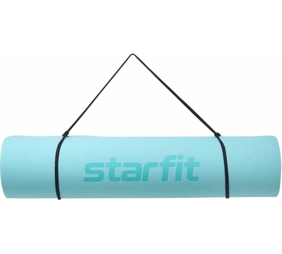 Коврик для йоги и фитнеса Starfit FM-201 TPE, 0.7 см, 173x61 см, мятный/серый УТ-00018917