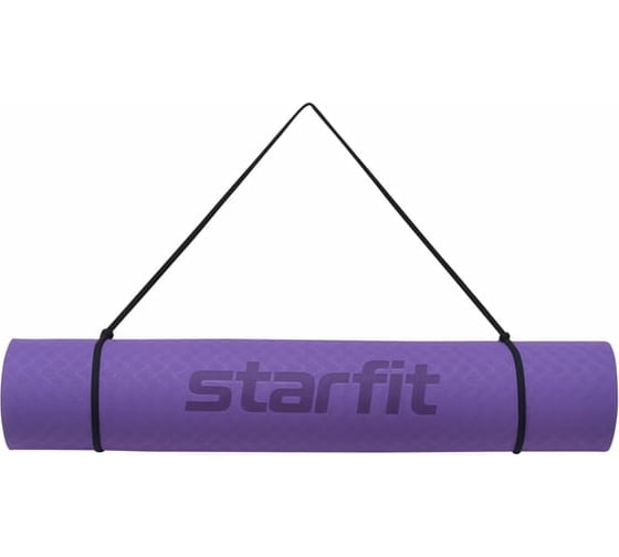 Коврик для йоги и фитнеса Starfit FM-201 TPE, 0.5 см, 173x61 см, фиолетовый/серый УТ-00018912