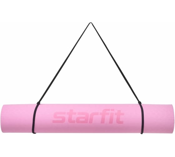 Коврик для йоги и фитнеса Starfit FM-201 TPE, 0.4 см, 173x61 см, розовый пастель/фиолет пастель УТ-00018911