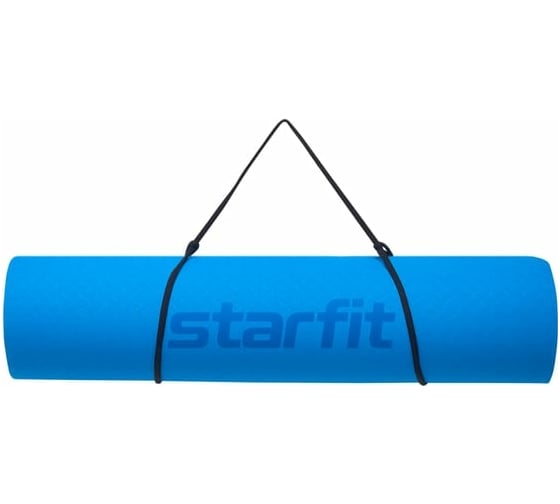 Коврик для йоги и фитнеса Starfit FM-201 TPE, 0.6 см, 173x61 см, синий/темно-синий УТ-00018914