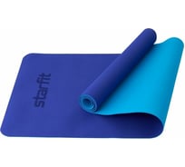 Коврик для йоги и фитнеса Starfit FM-201 TPE, 0.4 см, 183x61 см, темно-синий/синий ЦБ-00001563