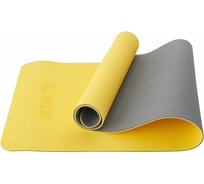 Коврик для йоги и фитнеса Starfit FM-201 TPE, 0.7 см, 173x61 см, желтый/серый УТ-00018916