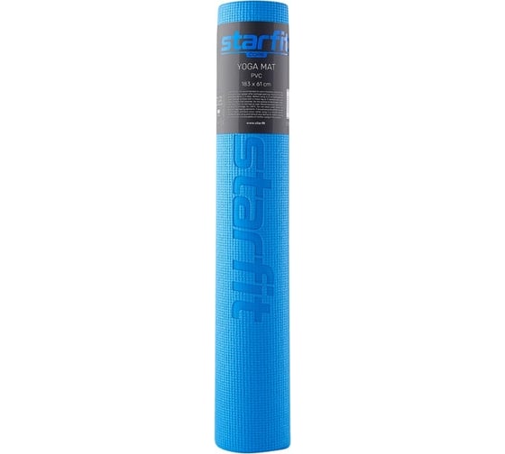 Коврик для йоги и фитнеса FM-101 PVC, 0,3 см, 173x61 см, синий УТ-00018896