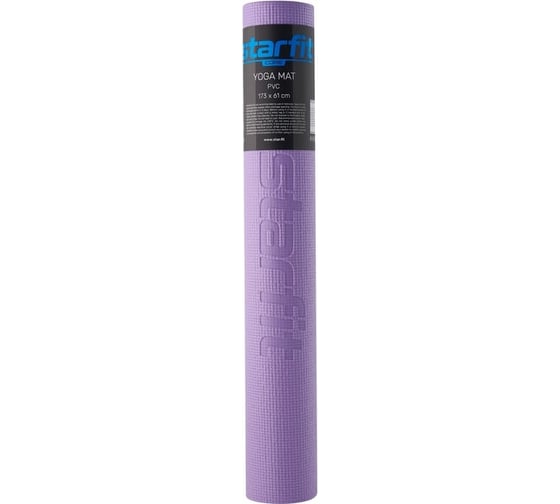 Коврик для йоги и фитнеса Starfit FM-101 PVC, 0.3 см, 173x61 см, фиолетовый пастель УТ-00018897